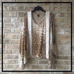 🆕 ANIMAL PRINT BLOUSE SET WITH TANK & SHIRT